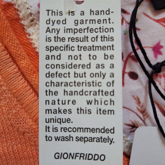 NWT Men's Gionfriddo 100% Cotton Italian Crew Neck Orange Shirt Sweater Size M - Picture 10 of 16